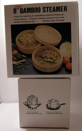 Bamboo Steamer 3pcs 20cm/8 Dia Superior Quality