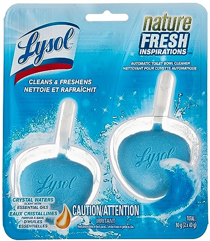 Lysol Automatic In-The-Bowl Toilet Cleaner, Cleans and Freshens Toilet Bowl, Ocean Fresh Scent, 2 Count (Pack of 1)