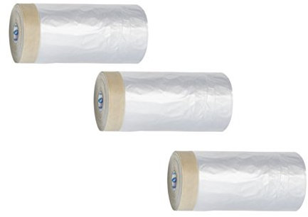 3 x Malerkrepp Storch 16 m PROFI mit 270 cm Abdeckfolie - Cover Quick Abklebeband - Abdeck Klebeband mit Malerfolie