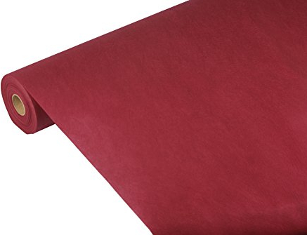 Papstar Tischdecke / Tischtuchrolle bordeaux Soft Selection (1 Stück) 25 x 1.18 m aus PP-Vlies, stoffähnlich; 100% recyclebar, für Haushalt oder Outdoor-Events, #82343