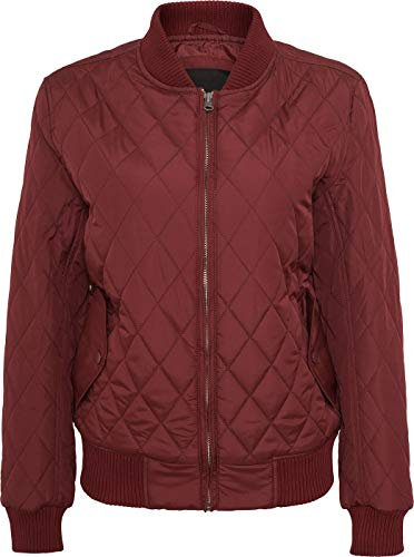 Urban Classics Diamond Quilt Nylon Jacket Giacca, Bordeaux, S Donna