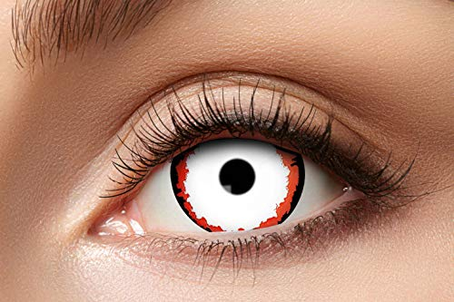 Eyecatcher 84092841.e06 - Farbige Sclera Kontaktlinsen, 1 Paar, für 6 Monate, Rot, Karneval, Fasching, Halloween