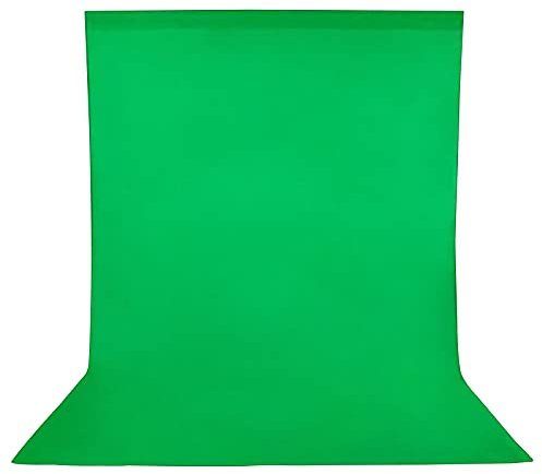 Andoer 1,6 x 3M Greenscreen Hintergrund, Faltbare Fotostudio Hintergrund Vlies Grüner Stoff für Fotostudio, Modefotografie, Videoaufnahme, Hintergrundsystem