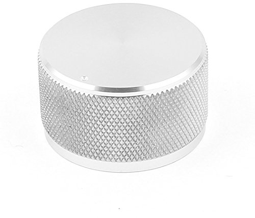 sourcing map Silber-Ton aus massivem Aluminium Lautsprecher Lautstärkeregler 38x22mm Radio de