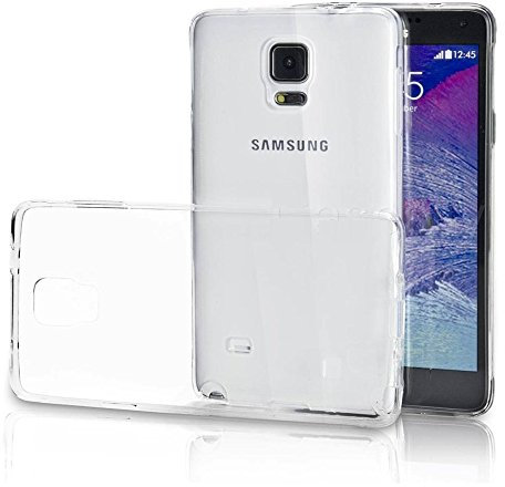 REY Cover in Gel TPU Trasparente per Samsung Galaxy Note 4, Ultra Sottile 0,33 mm, Morbido Flessibile, Custodia Silicone