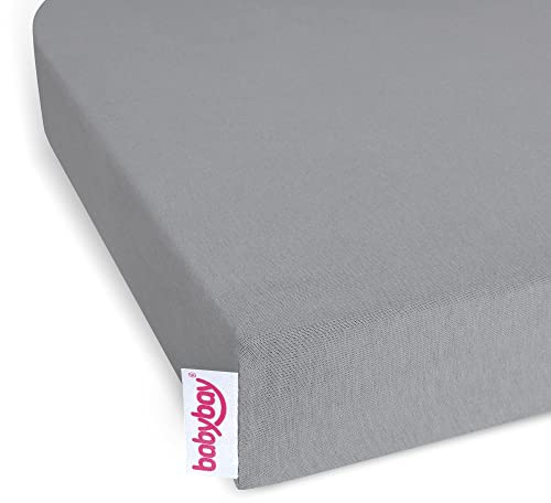 babybay Jersey Spannbetttuch Deluxe passend für Modell Original, grau, 1 Stück (1er Pack)