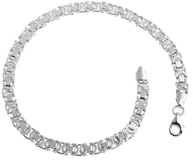 4,6mm flaches Königskette Armband - echt 925 Silber, Länge 19cm