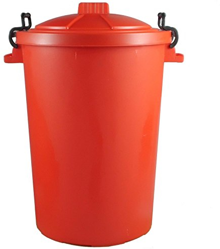 80L/85L - Red - Litre Plastic Colour Bin Garden Rubbish Waste Dustbin