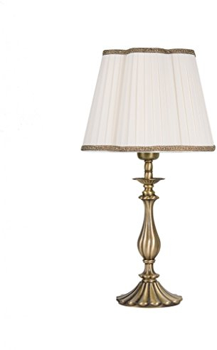 Licht-Erlebnisse Premium Tischleuchte aus Messing bronziert Jugendstil E27 bis 60W 230V Nachttischleuchte Schlafzimmer Wohnzimmer Lampe Leuchte innen Beleuchtung Tischlampe