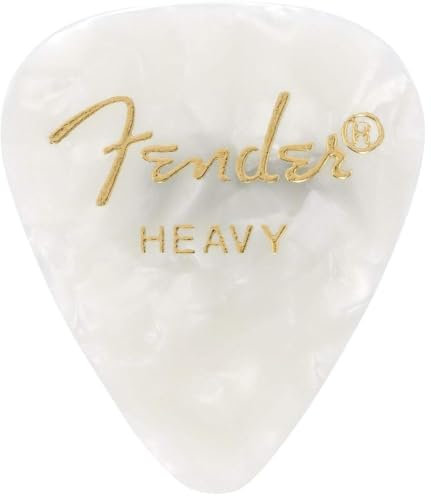 Fender 351 Shape Premium Picks - White Moto - Heavy - 12 Count Pack
