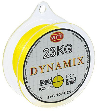 WFT Round Dynamix 600m geflochtene Angelschnur, Durchmesser:0.20mm;Farbe:Gelb