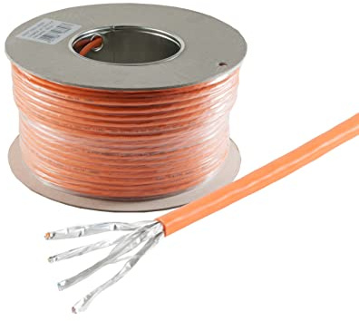 shiverpeaks Einziehbares Roll/anzupassen 100 m CAT7 S/FTP (STP) orange Netzwerk-Kabel – Kabel Netzwerk-(100 m, CAT7, S/FTP (STP), orange)