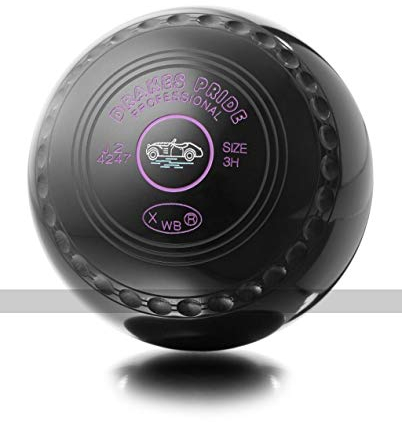 Drakes Pride Professional Bowls - Black, Gripped, Size 3, Heavy, Set of 4, Mid-Bias, Outdoor Safe, Made in Britain