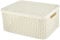 Curver Aspect Rotin Style 205839 Storage with Second-Generation Lid Polypropylene, Off-White, Medium