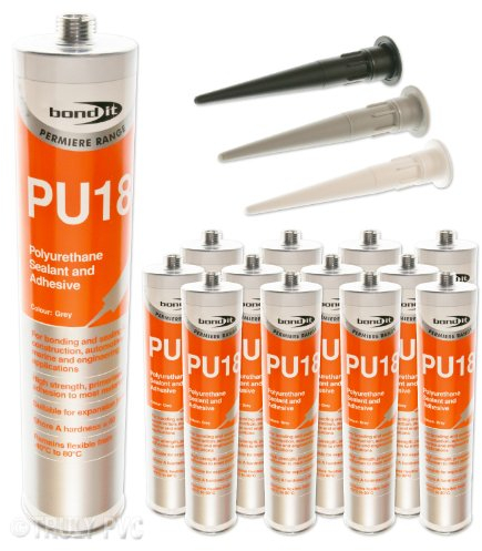 12 x White Bond-It PU18 - High Strength Polyurethane Adhesive & Sealant EU3 Cartridge