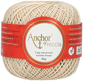 Anchor Freccia Stärke 6 4771006-00387 beige Häkelgarn, 100 % Baumwolle