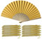 Yellow Hand Fans, Pack of 10 Wholesale Paper Hand Fan with Bamboo Ribs Wedding Party Favour Church Gifts PHF14