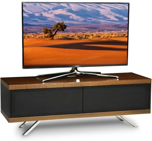 MDA Designs TUCANA 1200 HYBRID BLACK WALNUT Beam Thru Remote-Friendly up to 60 Flat Screen TV Cabinet