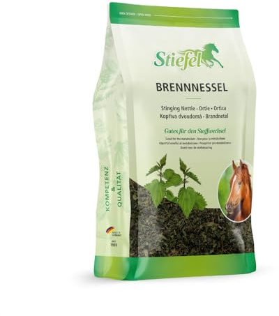 Stiefel Brennnessel für Pferde, 100% naturbelassene Brennnessel, Positive Wirkung auf Haut, Gelenke, Nierentätigkeit & Durchblutung, 500g
