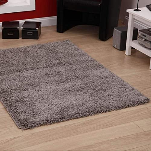 Shaggy Rug Grey Silver 963 Plain 5cm Thick Soft Pile 120cm x 170cm (4ft x 5ft 6) Modern 100% Berclon Twist Fibre Non-Shed Polyproylene Heat Set - AVAILABLE IN 6 SIZES by Quality Linen and Towels