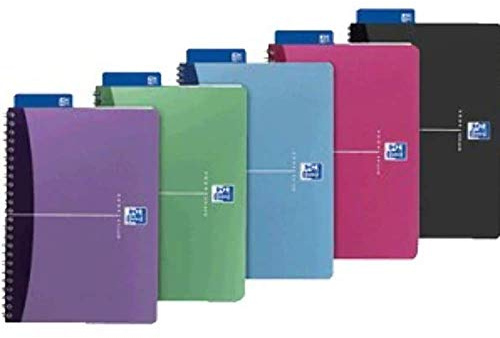 Oxford A4 Wirebound Polypropylene Cover Notebook Ruled 180 Pages Metallic Assorted Colours [Pack of 5]