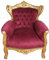 Casa Padrino Barock Kinder Sessel Bordeaux/Gold - Barock Möbel