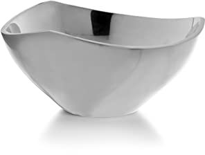 nambe Tri-Corner Olive Bowl | Chilled Serving Dish for Side Dishes, Pasta, Fruit, and Guacamole | Prep-Ahead-Bowl Can Be Heated or Chilled | 6-Inch | Made of Metal Alloy (Silver)