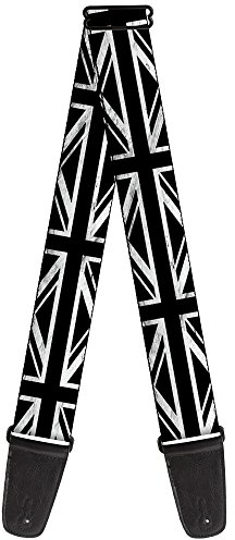 Gitarrengurt von Buckle-Down 34-60 Union Jack Distressed Black/White