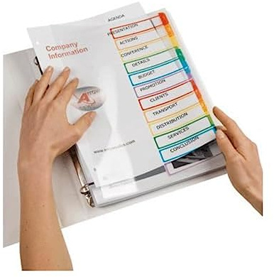 Avery 1 Assorted Tabs Polypropylene Perforated White ReadyIndex Printing Laser/Inkjet 12 Nails White