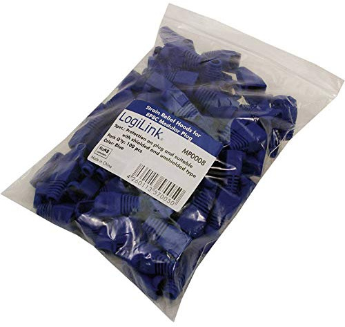 LogiLink MP0008 Kink Protection for 8P8C Modular Connectors Pack of 100 Blue