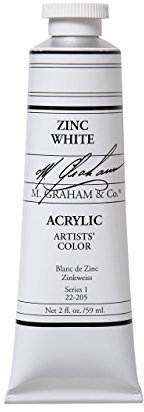 M. Graham 2-Ounce Tube Acrylic Paint, Zinc White by M. Graham & Co.