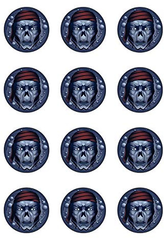 Muffinaufleger Cupcakes Muffins Kindergeburtstag Piratenparty Totenkopf Pirat Seefahrt PT02