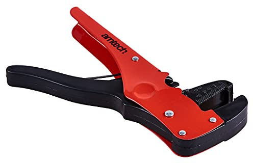 Amtech Auto Wire Stripper, Self-Adjusting 0.5 4 mm, Built-in Cable Cutter, for Solid and Stranded Wires