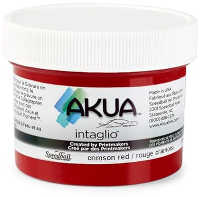Speedball 2oz Intaglio Crimson Red Ink, for Printing, Etching, Monotype, Gel, Collagraph, Brilliant Ink for Craft Tool Kit