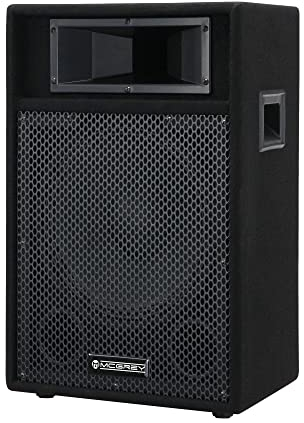 McGrey PA-112 12/2 Passive Box (DJ, PA, 2-Wege Lautspercher, Trapezform, 75/150/300 Watt (RMS/Musikleistung/Peak), 12 Speaker, 2 Piezo-Hochtöner, SPK- und 6,35 mm Klinkenanschlüsse) schwarz