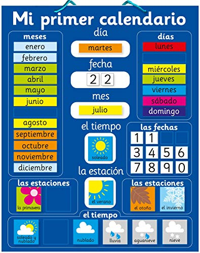Fridge Magic Mein erster Kalender in spanischer Sprache. 40 x 30cm Magnettisch
