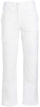 ProDec White Painter's Trousers for Men & Women, 100% Cotton Drill White Work Trousers Pants, Painting Overalls for Men & Women, Painter Trouser, Decorators Trouser, 34 Waist, 31 Leg Length