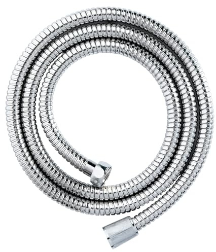 Showerdrape Double Spiral Stainless Steel Chrome Shower Hose 1.5m X 8mm