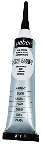 Pébéo 774100 - Tubo de decoración acrílica para Cristal (20 ml), Color Plateado