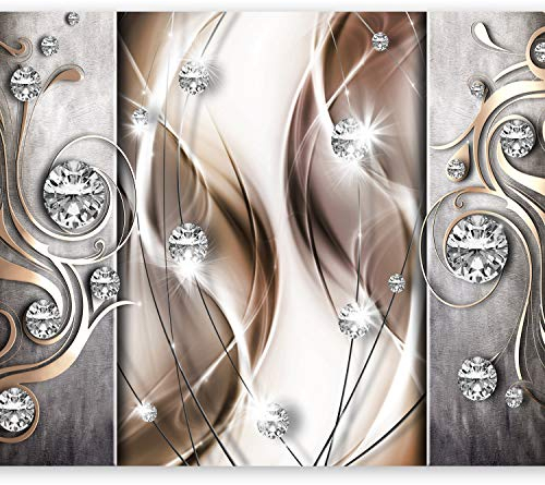 murando - Vlies Fototapete Abstrakt 350x256 cm - Foto Tapete Schlafzimmer Wohnzimmer Moderne Vliestapete XXL Wandtapete Motivtapeten Bildtapete 3d Effekt Wand Dekoration - Diamant beige a-A-0153-a-c