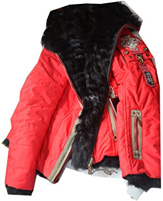 Bogner ISARA-P Wende-Jacke Skijacke Damen Jacke Farbe: Rot/Schwarz - Pelz: Rotfuchs Gr. 36