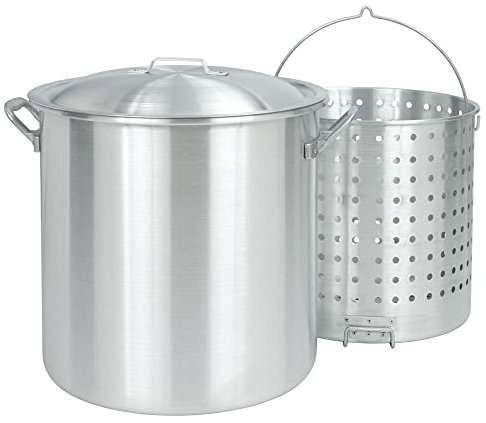 Bayou Classic 8000 Suppentopf aus Aluminium mit Kochkorb, 80 l