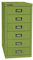 BISLEY MultiDrawer, 29er Serie, DIN A4, 6 Schubladen, Metall, 604 Grün, 38 x 27.9 x 59 cm