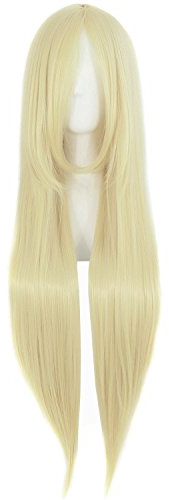 MapofBeauty 32 lange gerade Anime Kostüm Cosplay Perücke Partei Perücke (hellblond)