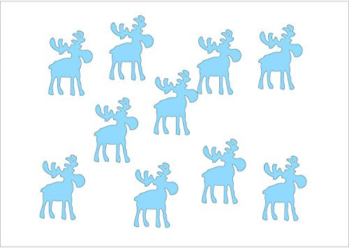Miniblings 10x Bügelbilder Aufnäher 32mm GLATT Elch Rentier Elche Xmas Patch Bügelbild I Kinder Bügelflicken Patches zum Aufbügeln - Flexfolie - Applikation Nähen, Farbe:hellblau