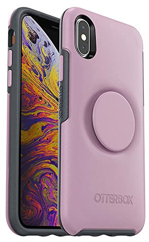 OtterBox for Apple iPhone X/Xs, Slim Protective Case with Integrated PopSockets PopGrip, Otter + Pop Symmetry Series, Pink