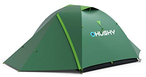 Husky Unisex – Erwachsene x Leichtes Wanderzelt für 3 Personen, Grün, 2 Pers