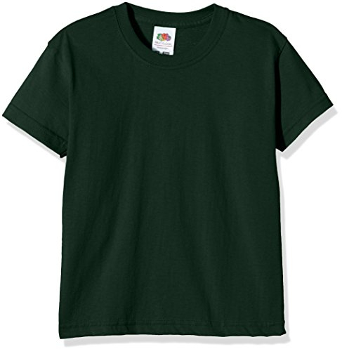 Fruit of the Loom Unisex Kids Valueweight Short Sleeve T-Shirt, Bottle Green, 14-15 Years (Manufacturer Size:36) - B