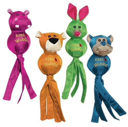 KONG Wubba Ballistic Friends Dog Toy - Green Rabbit - X-Large