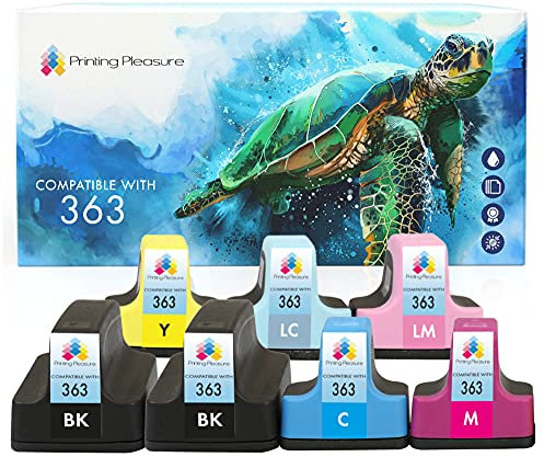 Printing Pleasure 7 XL Tintenpatronen kompatibel zu HP 363 für Photosmart 3110 3210 3210xi 3310 8250 C5180 C6150 C6180 C6280 C7180 C7200 C7250 C7280 C8180 D6160 D7160 D7260 D7460, hohe Kapazität